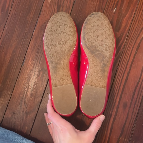 Ralph Lauren Red Leather Flats - Picture 4 of 4